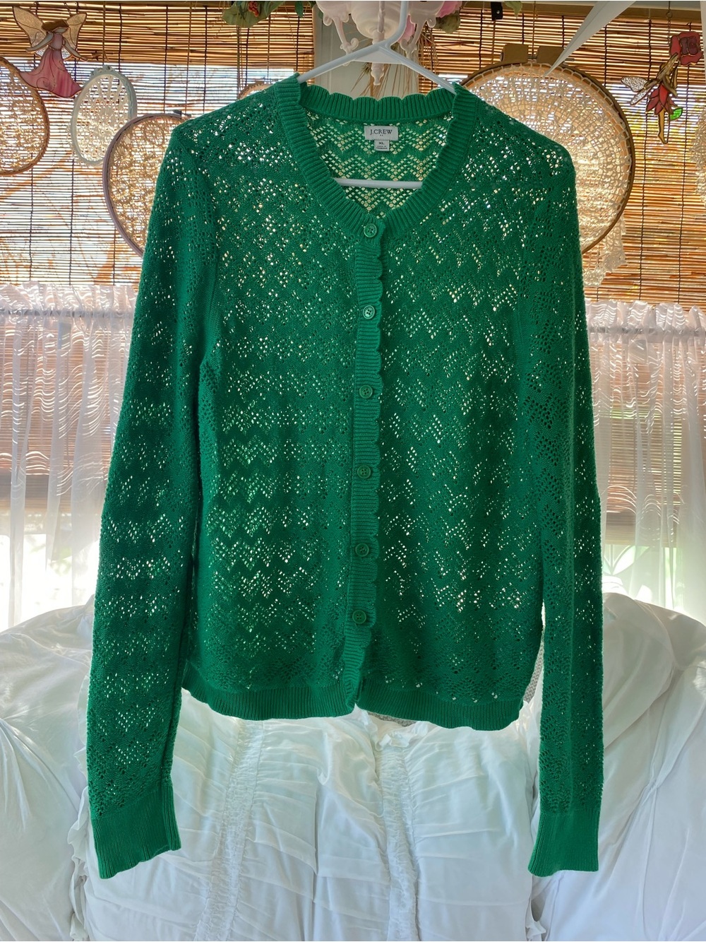 J. Crew Scalloped Pointelle Cardigan